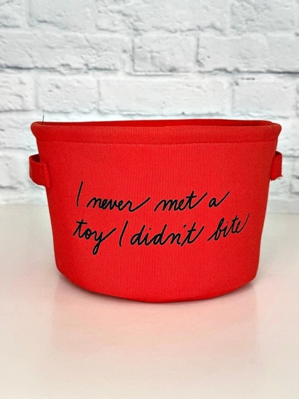 ED Ellen DeGeneres Storage Basket Dog Cat Pet Red & Navy